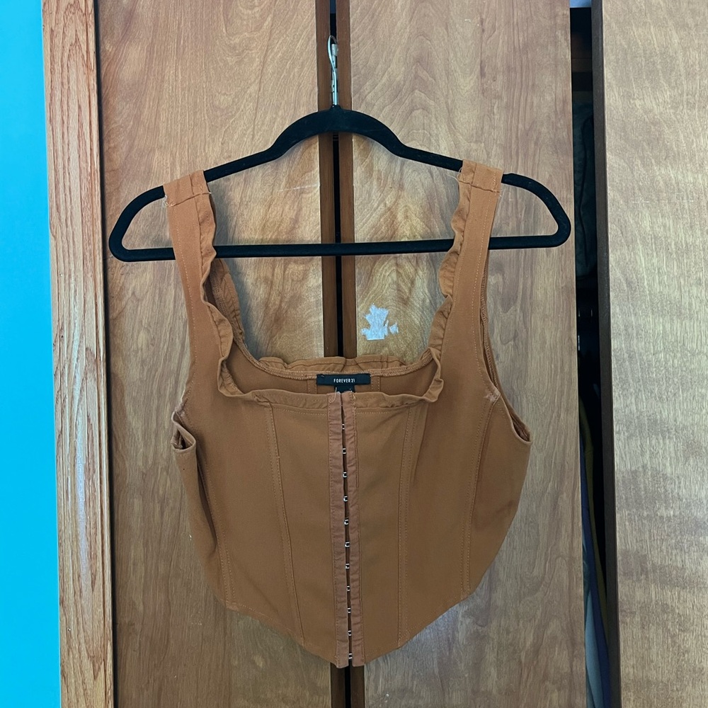 Forever 21 Tan Corset Tank Top